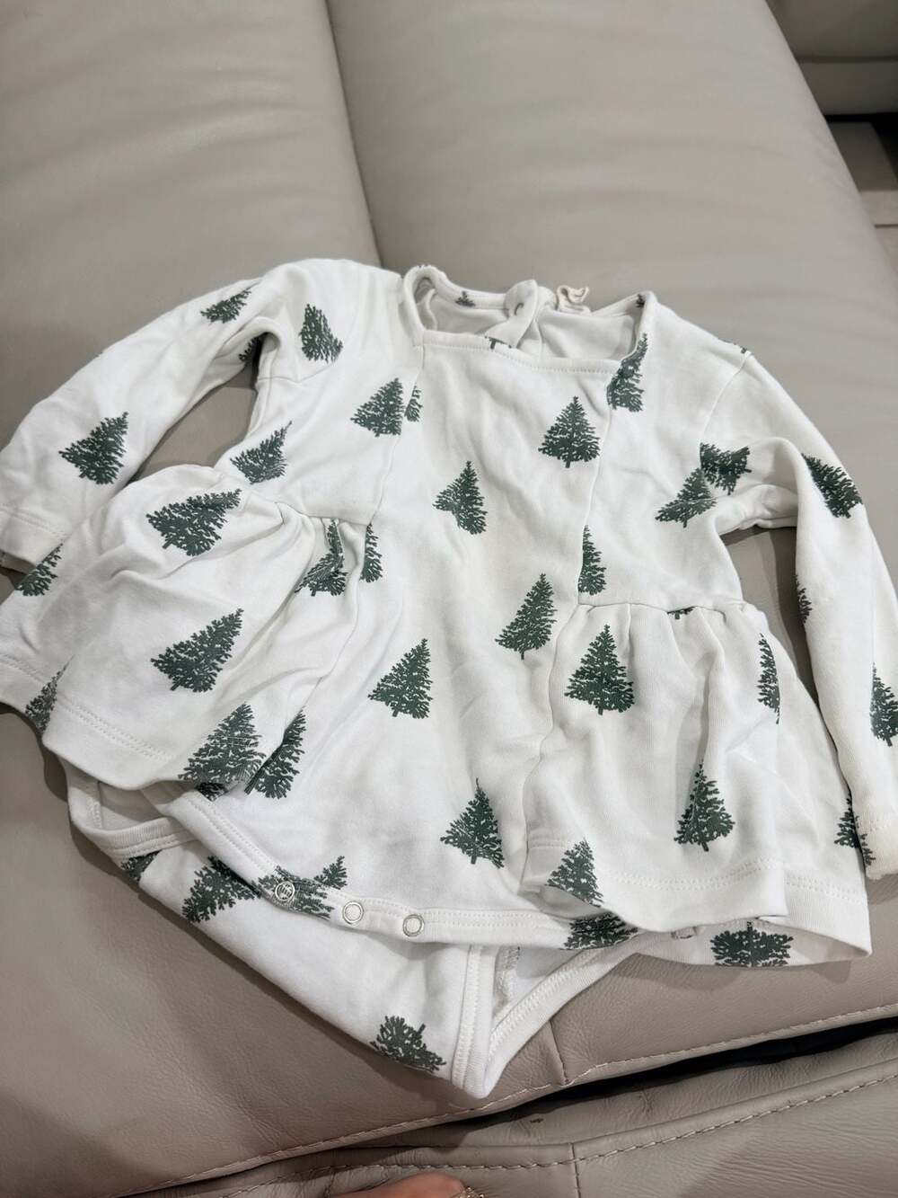 Kate Quinn Bubble Romper Size 18-24 M Forest Pine Tree Organic Cotton Dress